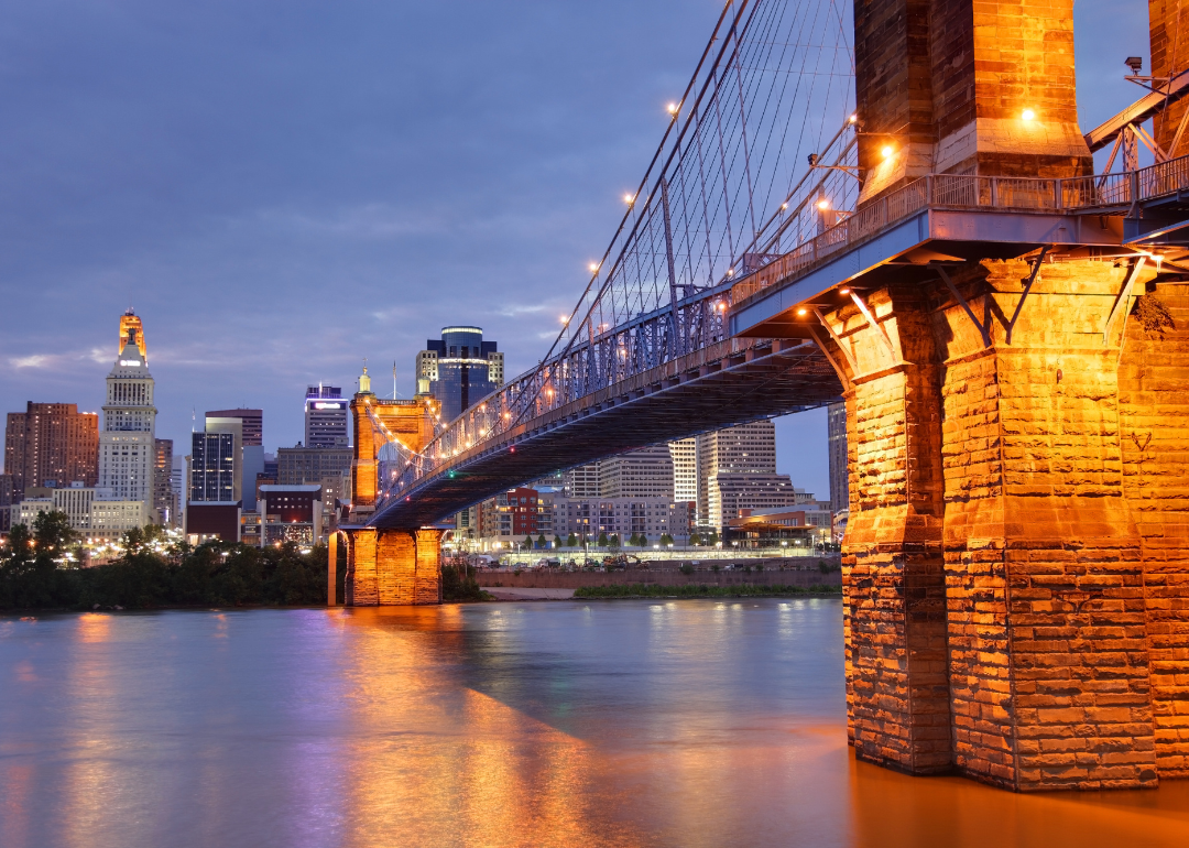 Cincinnati, Ohio, at night.