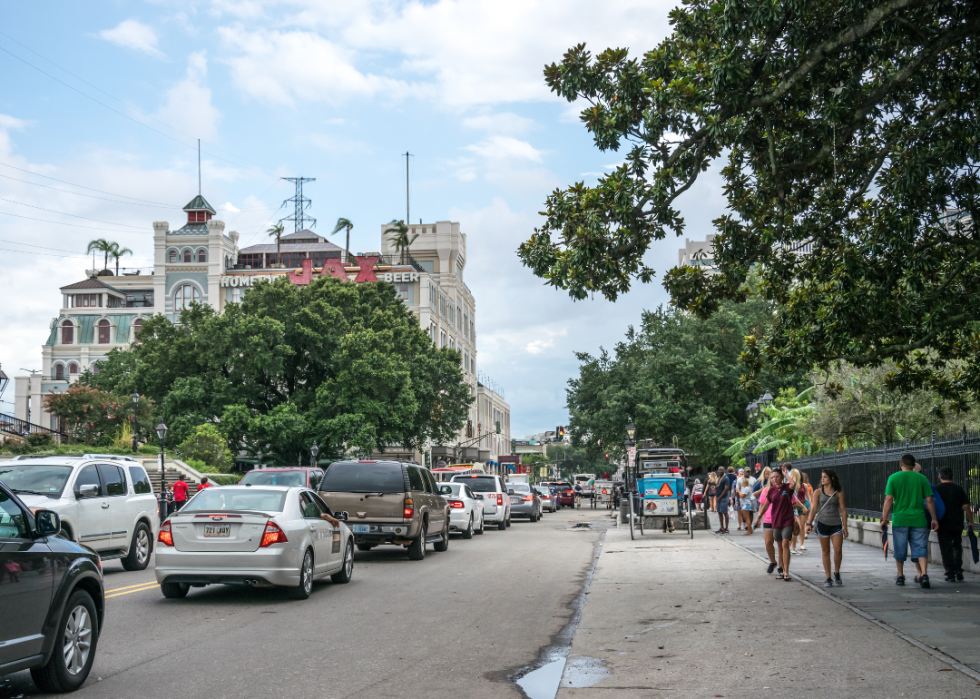 Traffic in the French Quarter in New Orleans, Louisiana