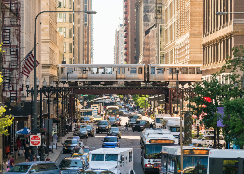 Traffic in downtown Chicago, Illinois