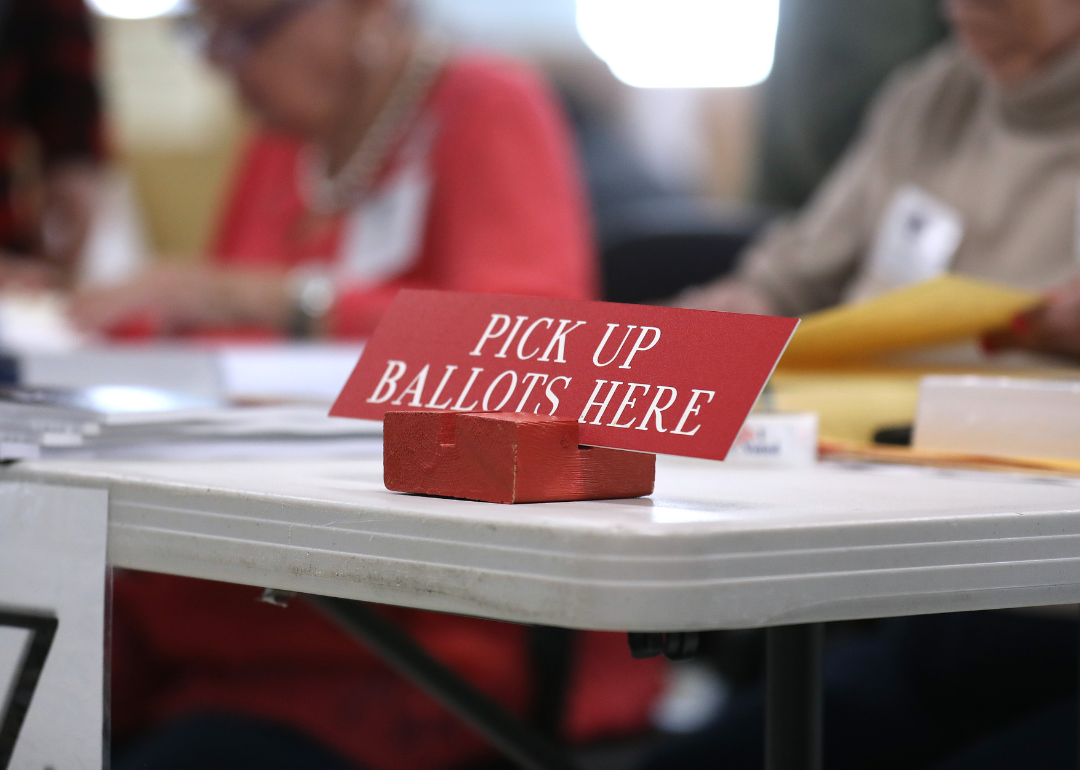 A polling place inside the Robert Miller Community Center in Burlington, Vermont