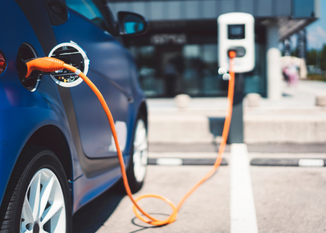 An electric car that is charging