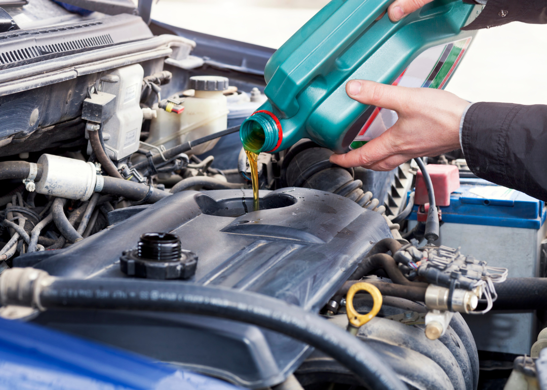 A car getting an oil change