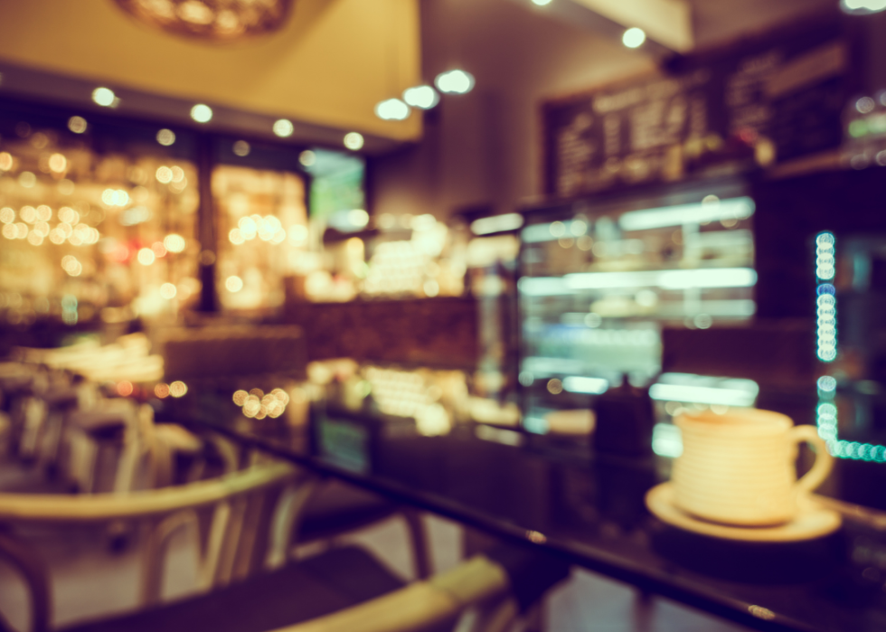 A blurred-out diner