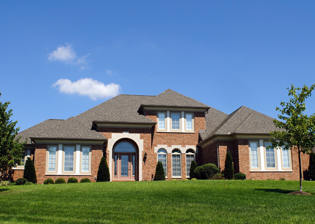 A luxury, brick home in the midwestern United States.