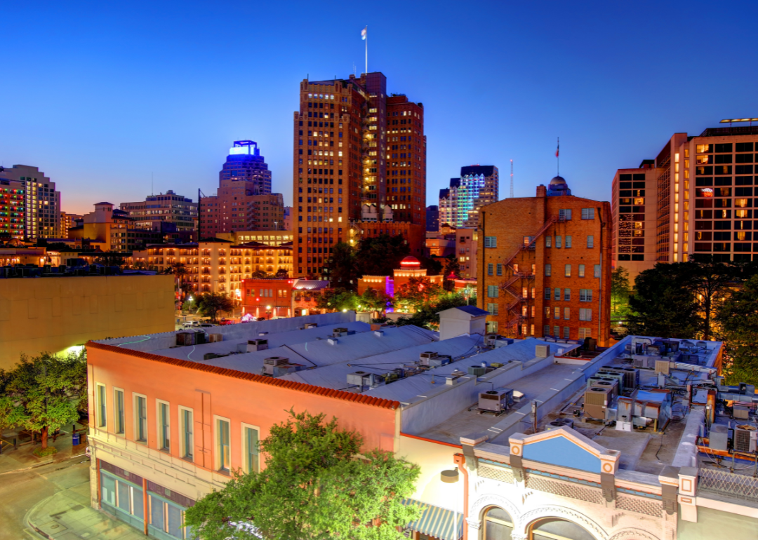 San Antonio, Texas, at night.