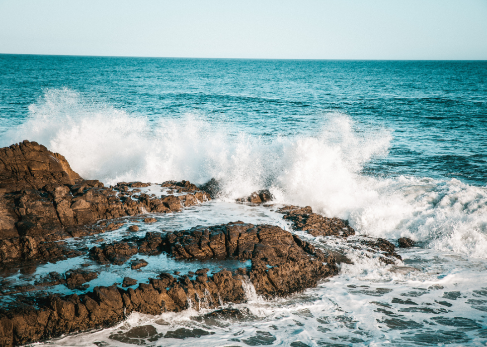 Rock formations on the coast of California.