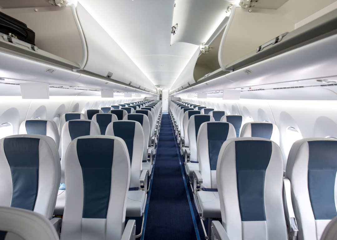 An empty airplane interior