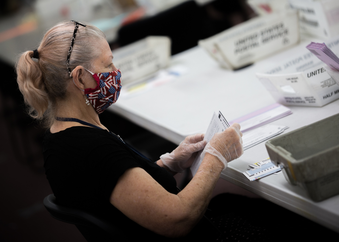 A poll worker on election day