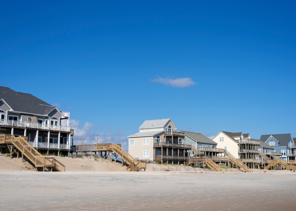 Homes on the coast of North Carolina.