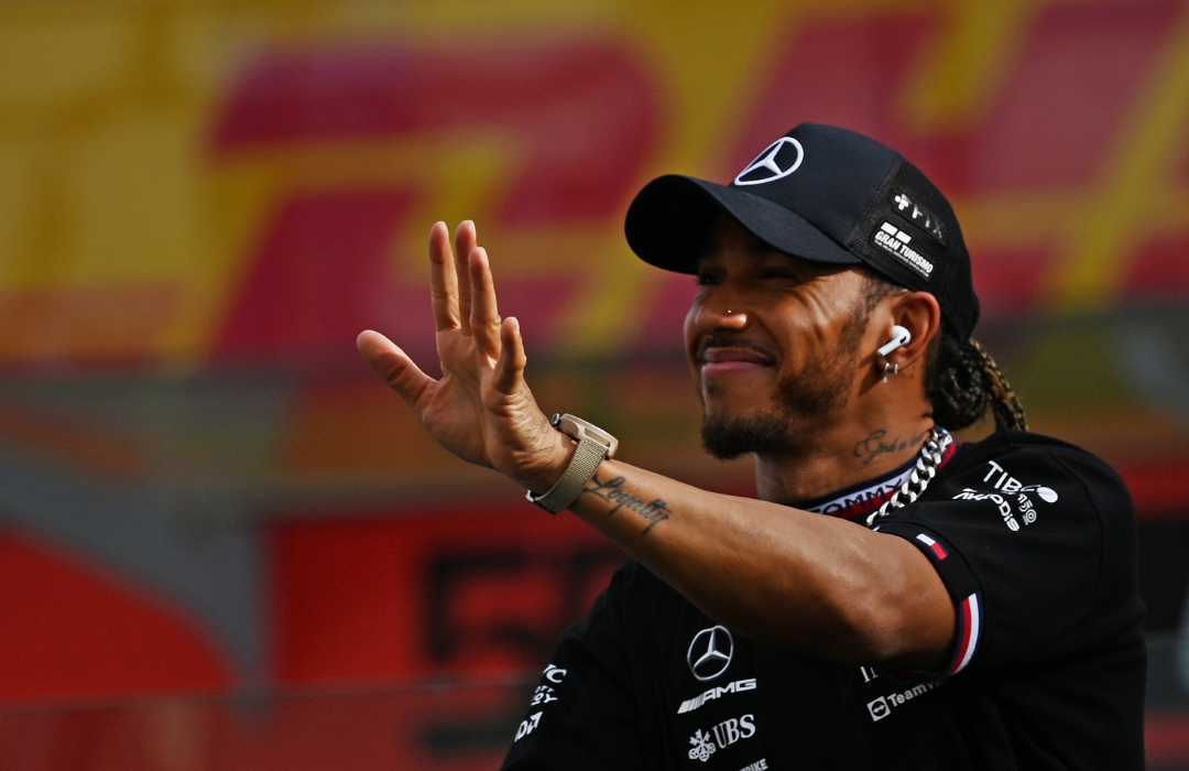 Lewis Hamilton of Great Britain Mercedes AMG Petronas F1 Team W13 walking around the grid during the F1 Grand Prix of Abu Dhabi at Yas Marina Circuit on November 20, 2022.