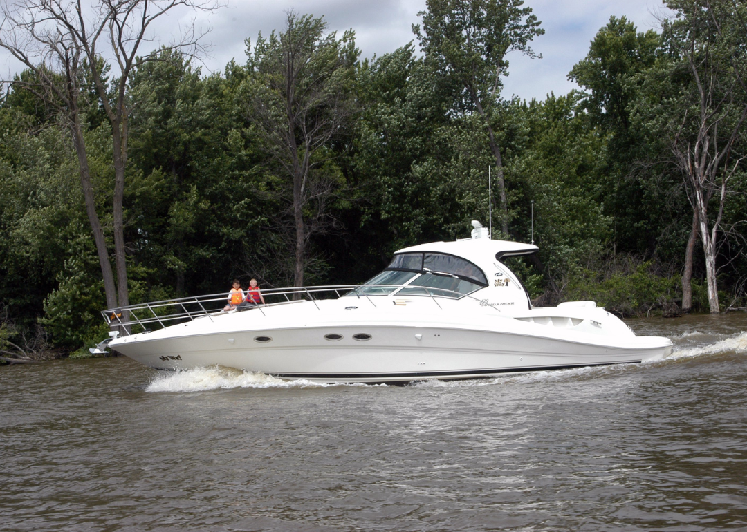 Two people on a luxury yacht in Mississippi.