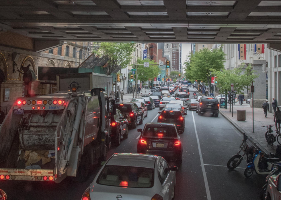Traffic in downtown Philadelphia, Pennsylvania