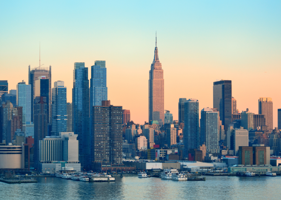 New York City, New York, at sunset