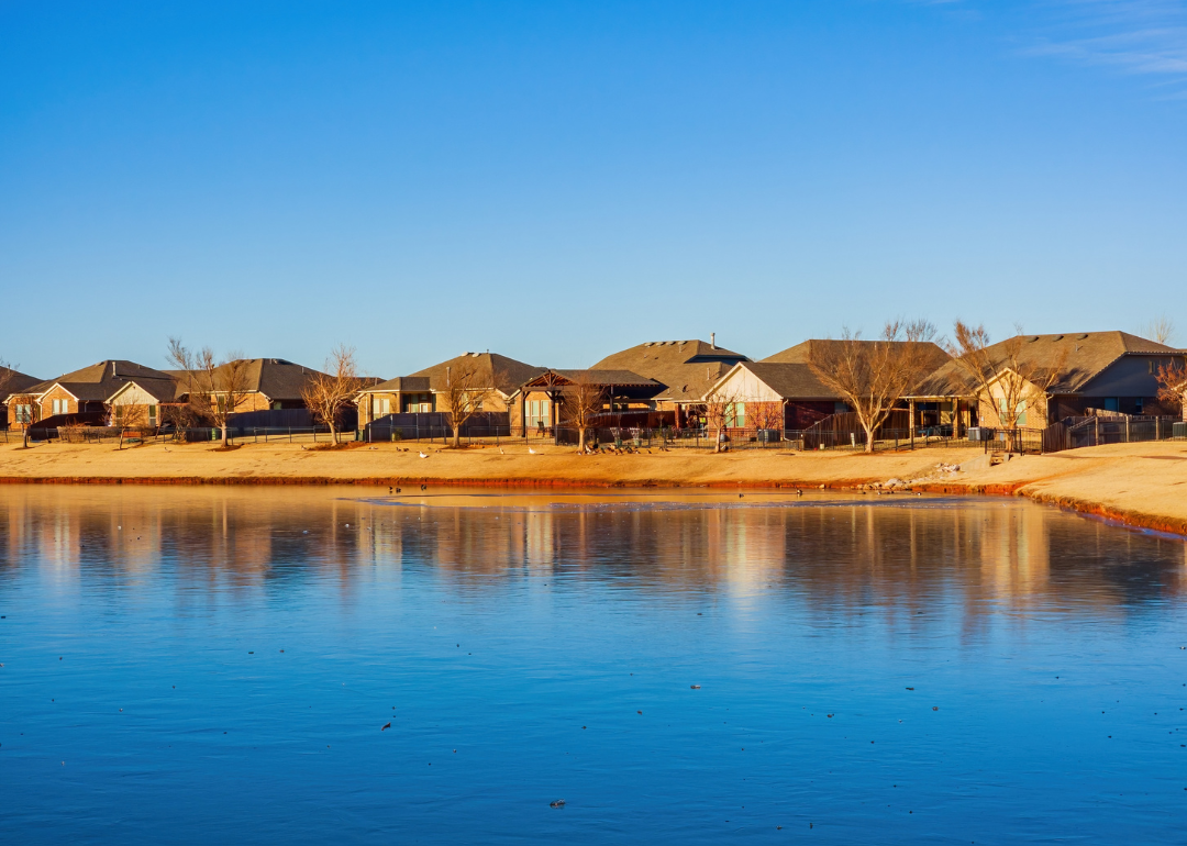 A community pond in Edmond on a sunny day.