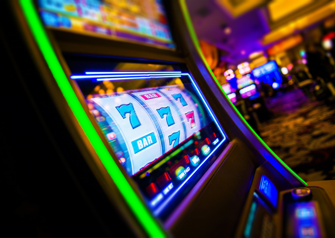 A close-up of a slot machine.