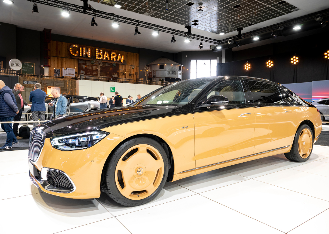 A Mercedes-Maybach S680 luxury sedan on display at Brussels Expo on January 13, 2023, in Brussels, Belgium.