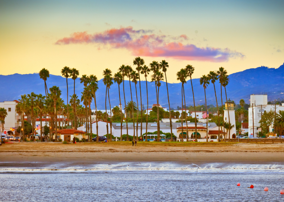 View of Santa Barbara, California, from the pier