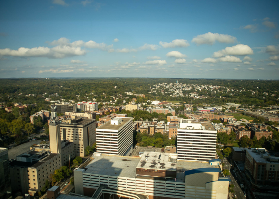 Aerial view of White Plains, New York