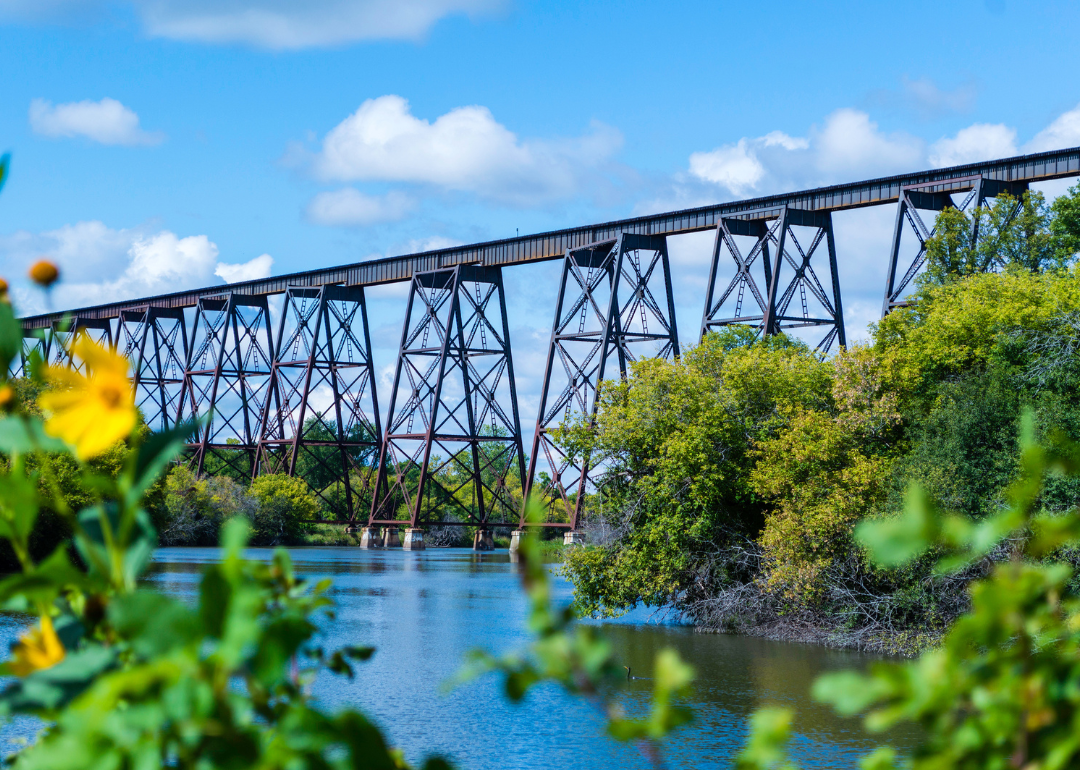 A bridge over the valley in Valley City.