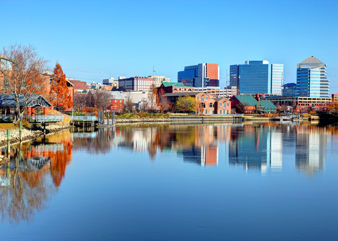 A view of Wilmington's skyline as seen from across the water.