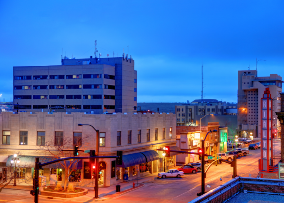 Casper, Wyoming at night