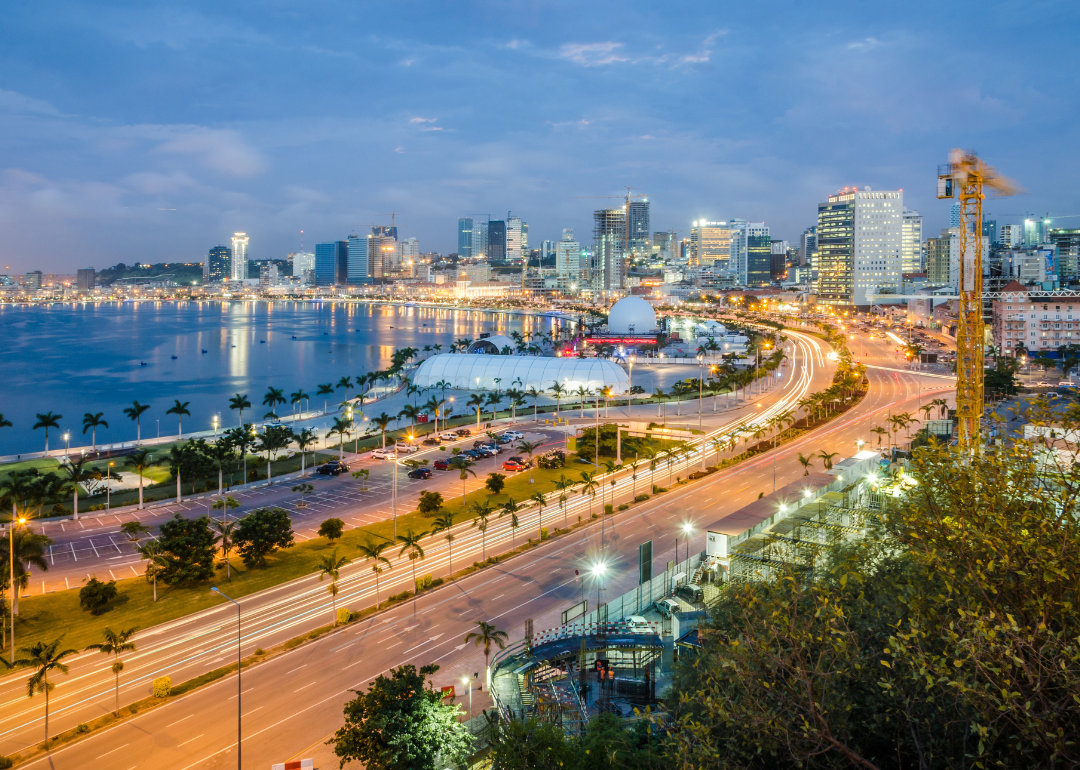 Skyline of capital city Luanda, Angola