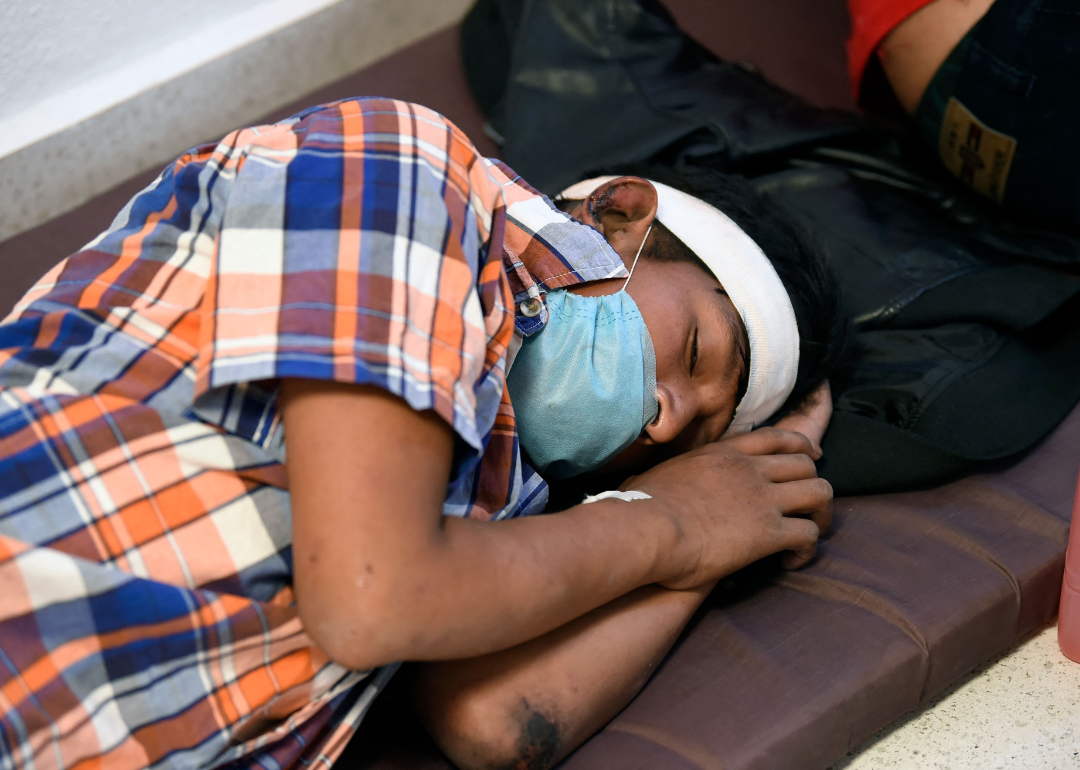 A Guatemalan migrant who was injured in a road accident.