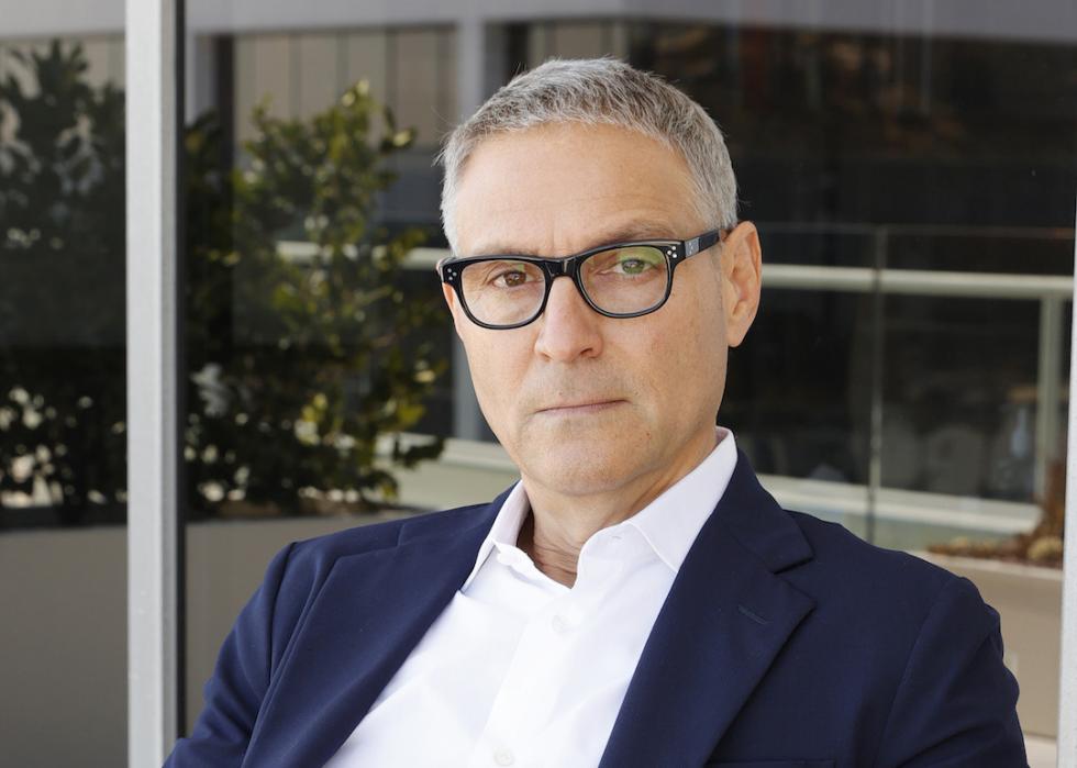 Ariel Emanuel, CEO of Endeavor, poses for a portrait in 2021 in Century City, California.