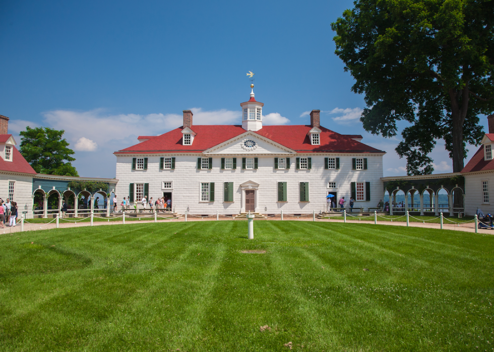 A historic tourist attraction building on the water.
