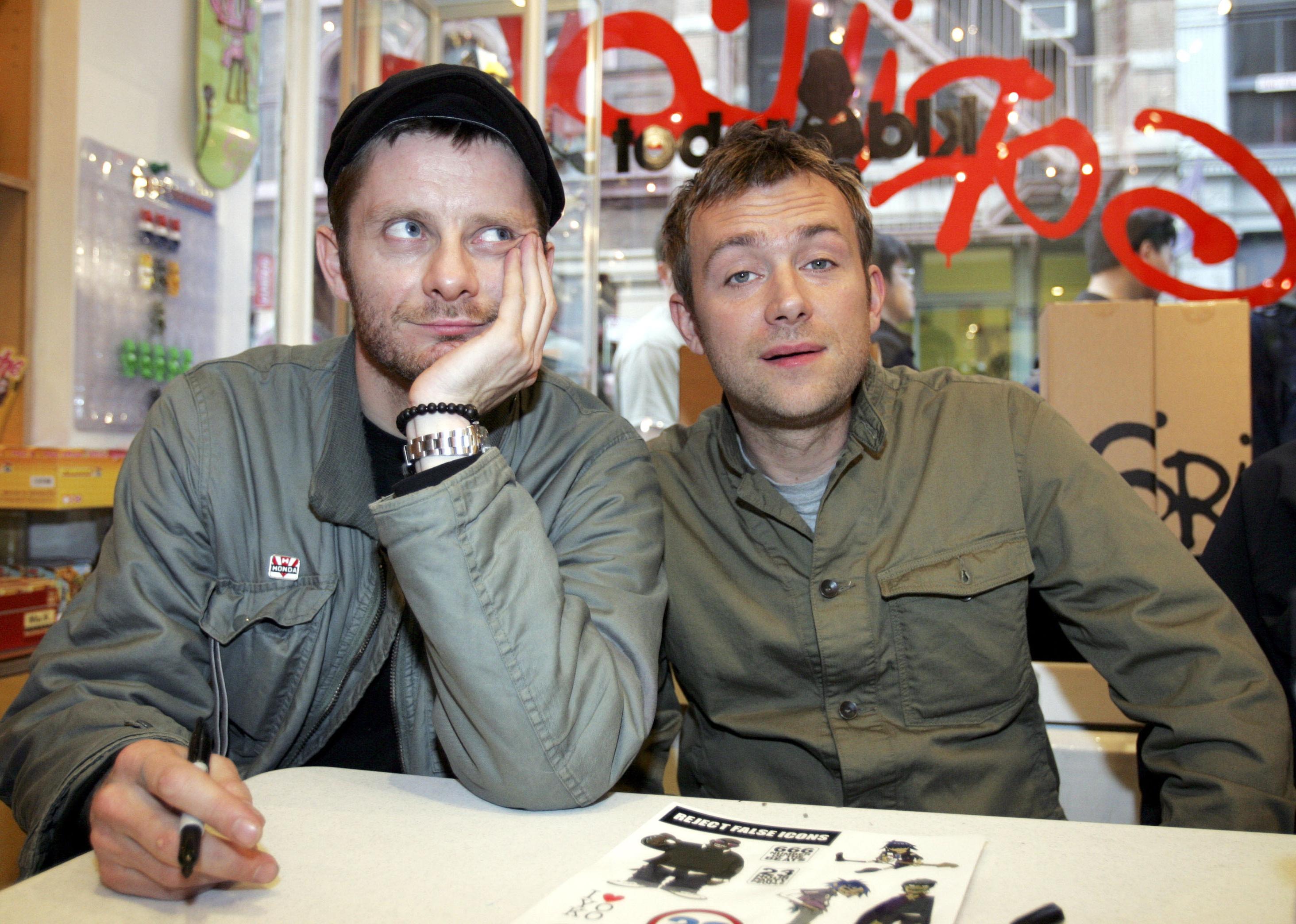 Jamie Hewlett, left, and Damon Albarn of Gorillaz