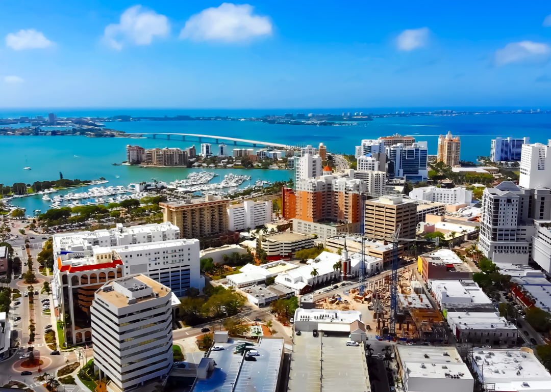 Downtown Sarasota, FL on the ocean.