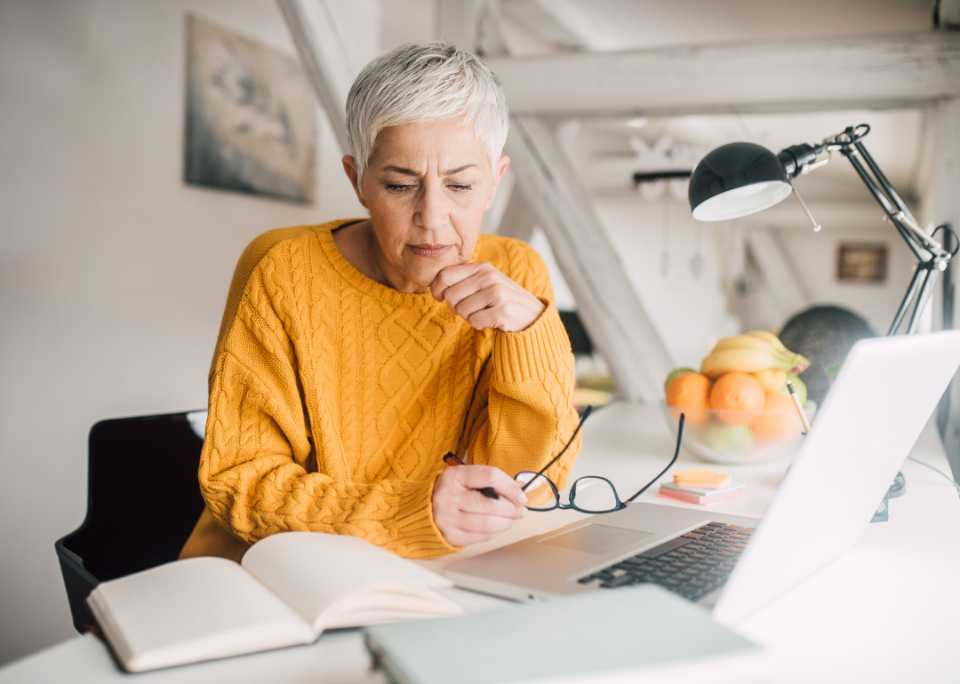 Older woman reading