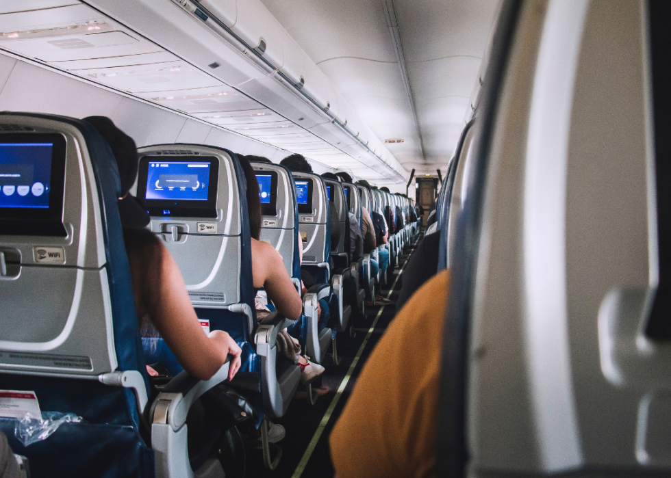 People sitting on an airplane.