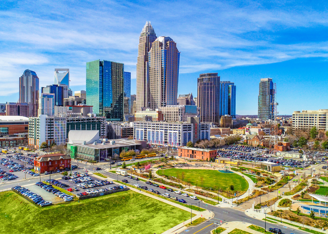 The downtown skyline in Charlotte.