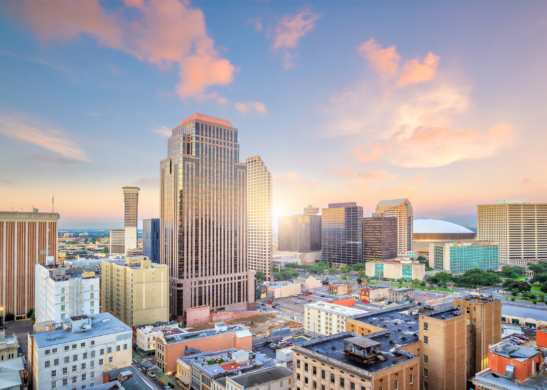 An aerial view of New Orleans.