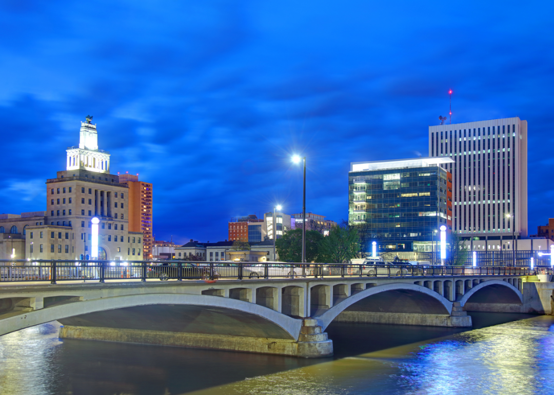 A bridge in downtown Cedar Rapids.