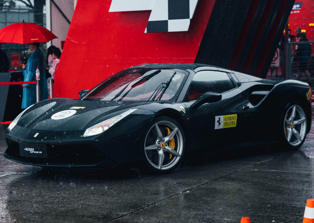 A black Ferrari Spider.