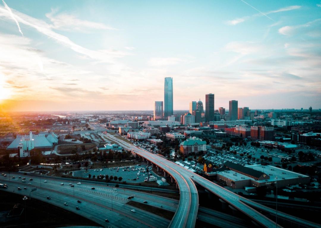 Aerial view of downtown Oklahoma City.