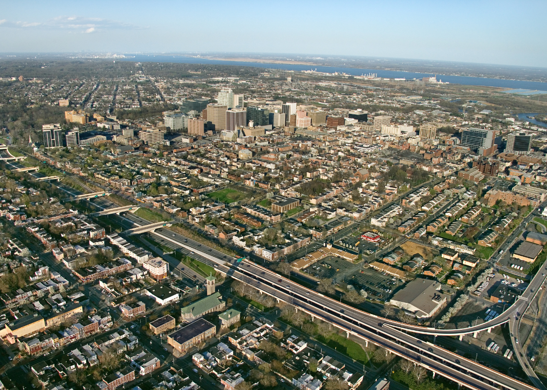 Aerial view of Wilmington, Delaware.