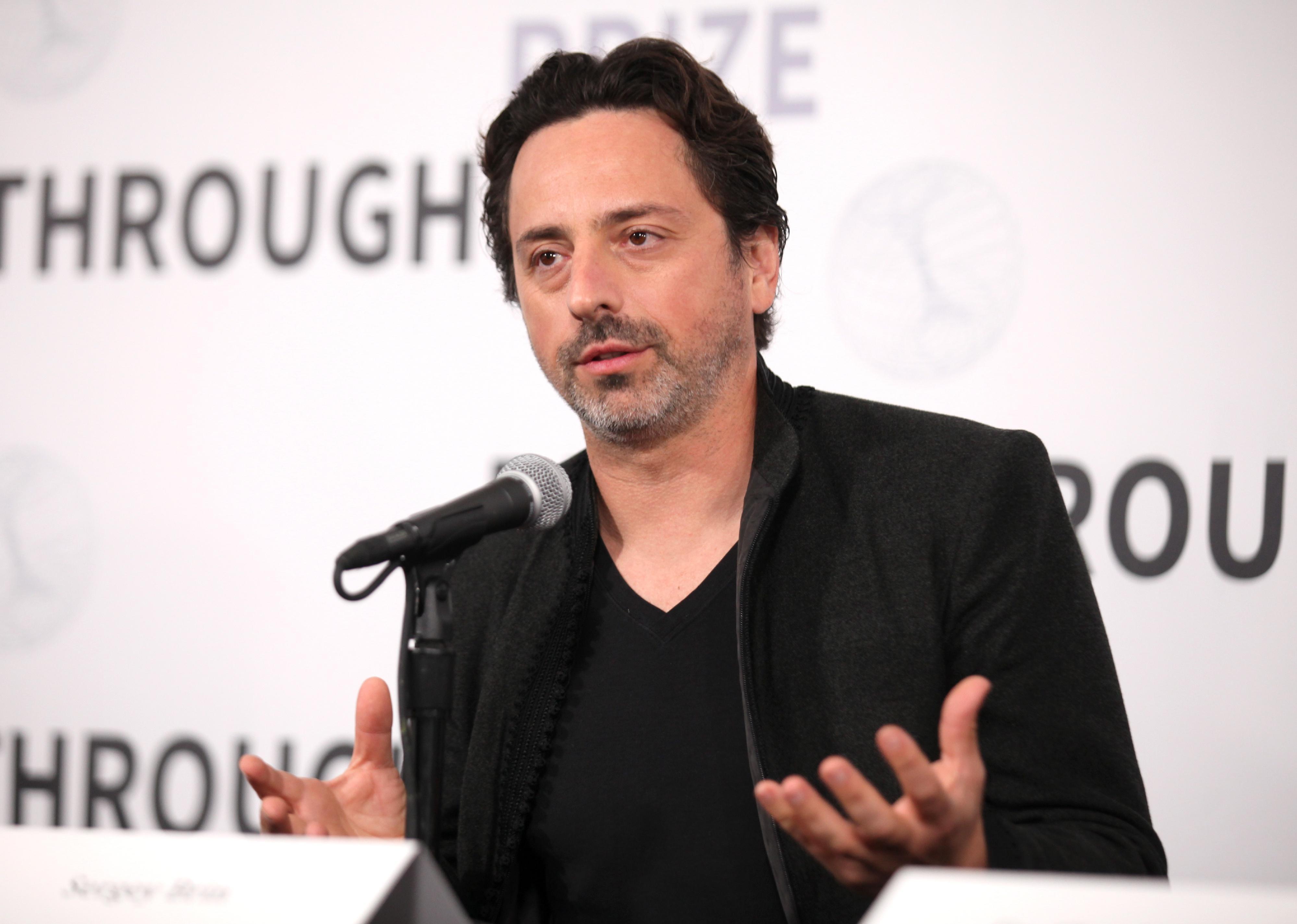 Sergey Brin speaks at event.