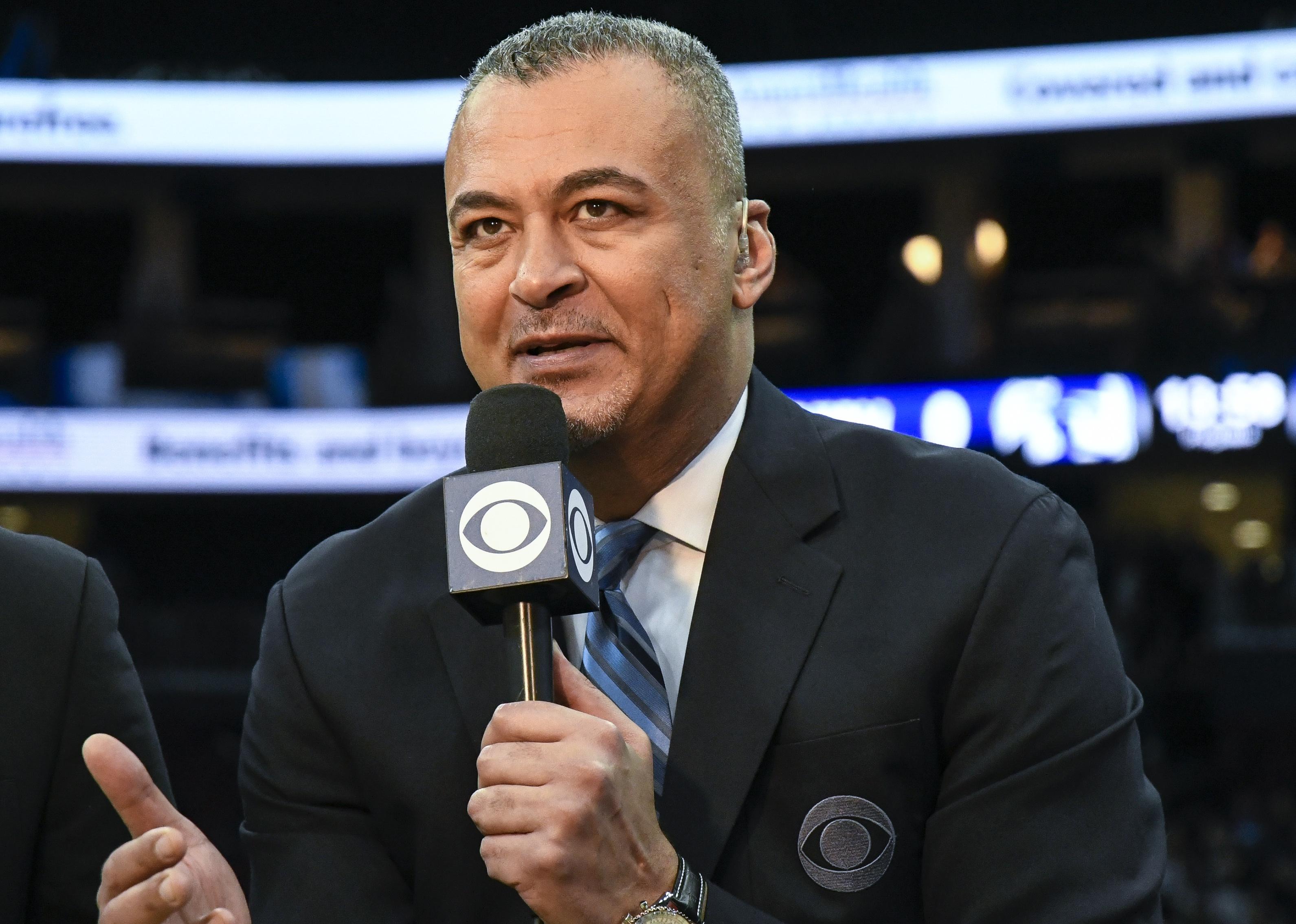 Close up of network analyst Alaa Abdelnaby before a game.