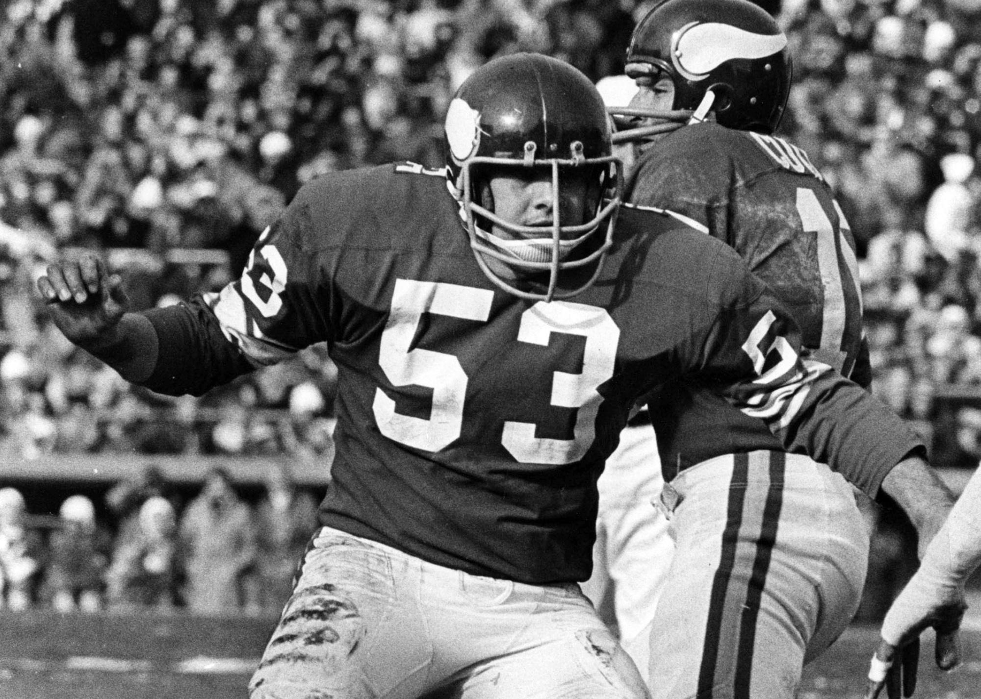 Mick Tingelhoff in action on the field.