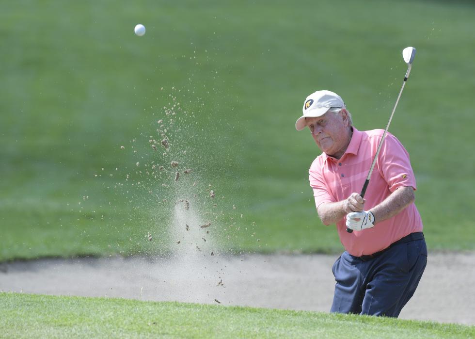 Jack Nicklaus hits a bunker shot