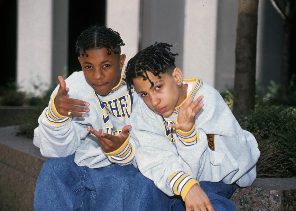 Rap group Kris Kross in a portrait taken in New York City. 