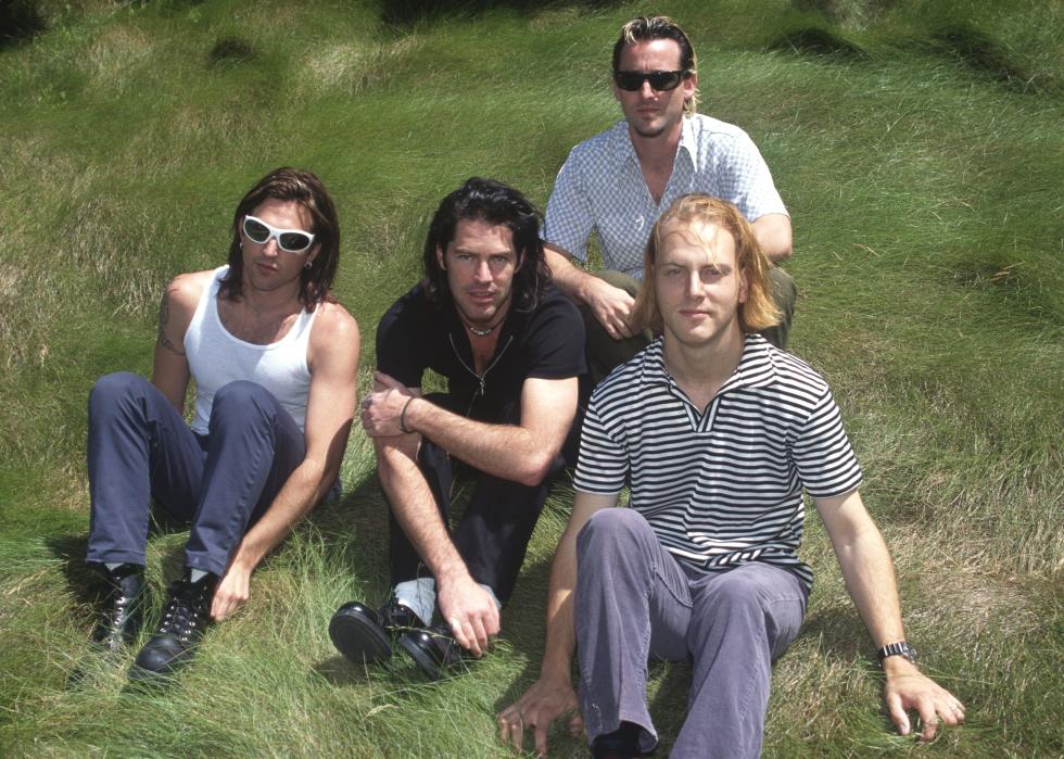 Rodney Browning Cravens, J.R. Richards, Scot Alexander, and George Pendergast of Dishwalla pose.