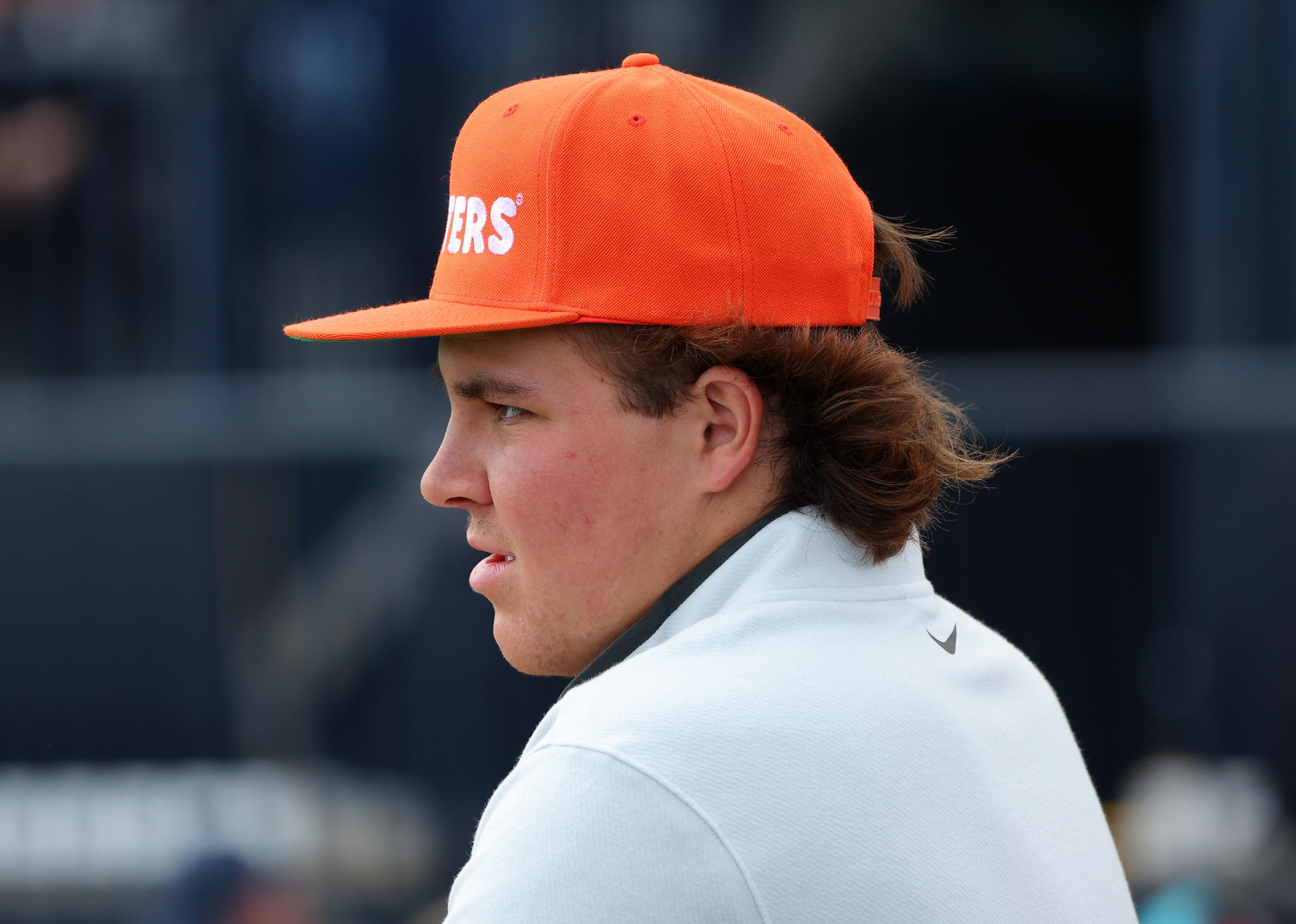 John Patrick Daly II looks on during a practice round prior to the 150th Open.