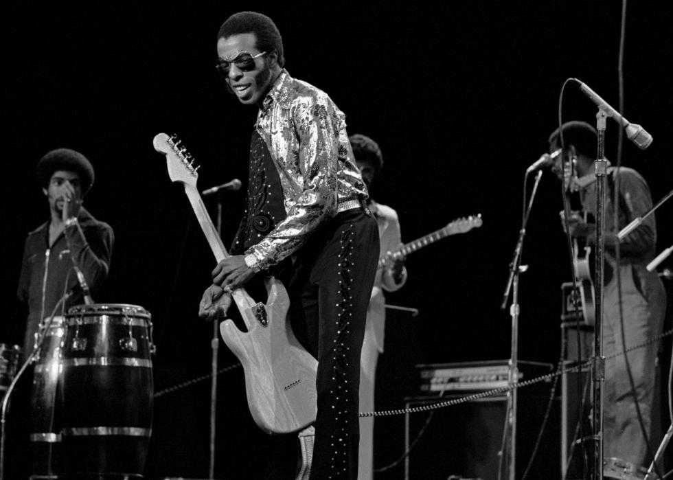 Sly and the Family Stone during the taping of The Midnight Special TV show at NBC Studios.