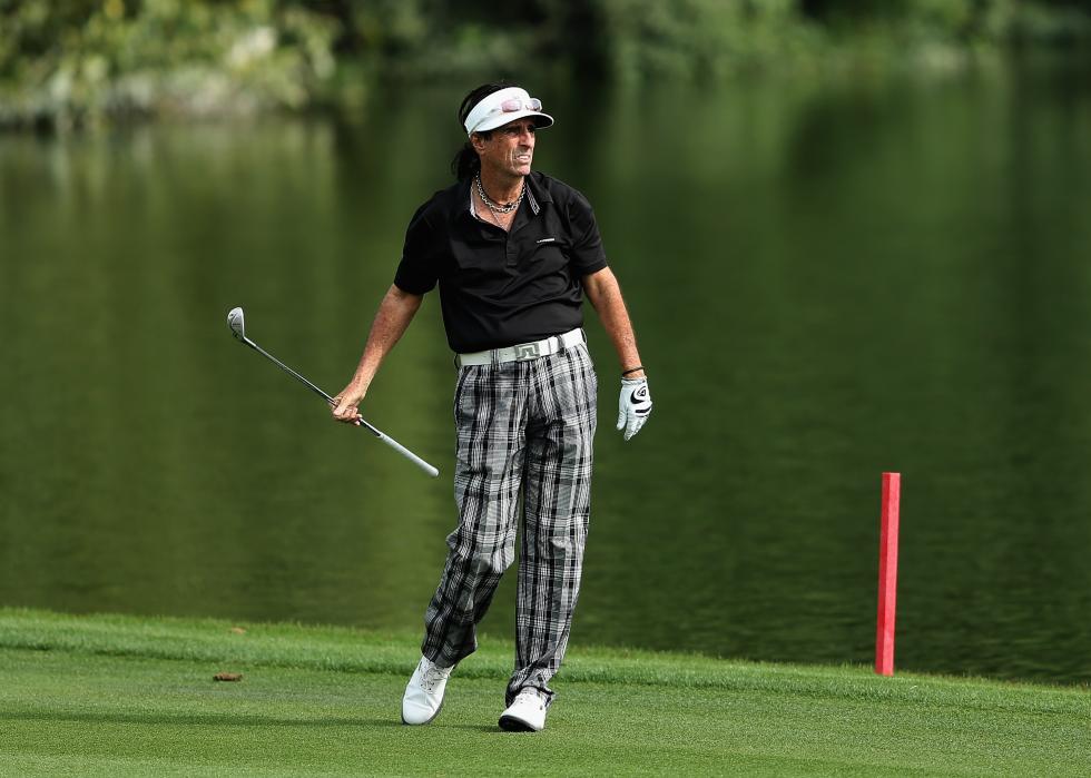 Alice Cooper during the Pro-Am of the Omega Dubai Desert Classic.