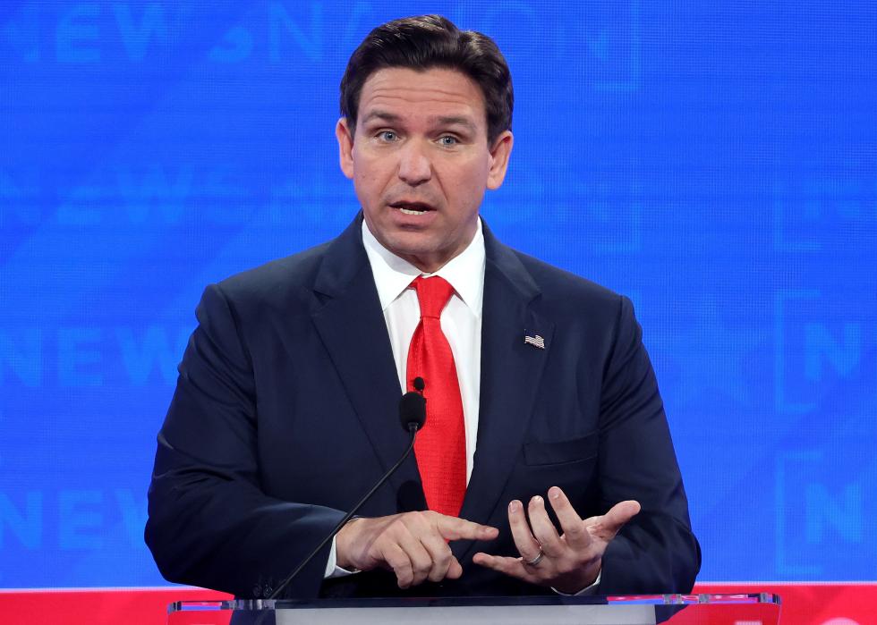 Ron DeSantis participates in the NewsNation Republican Presidential Primary Debate.