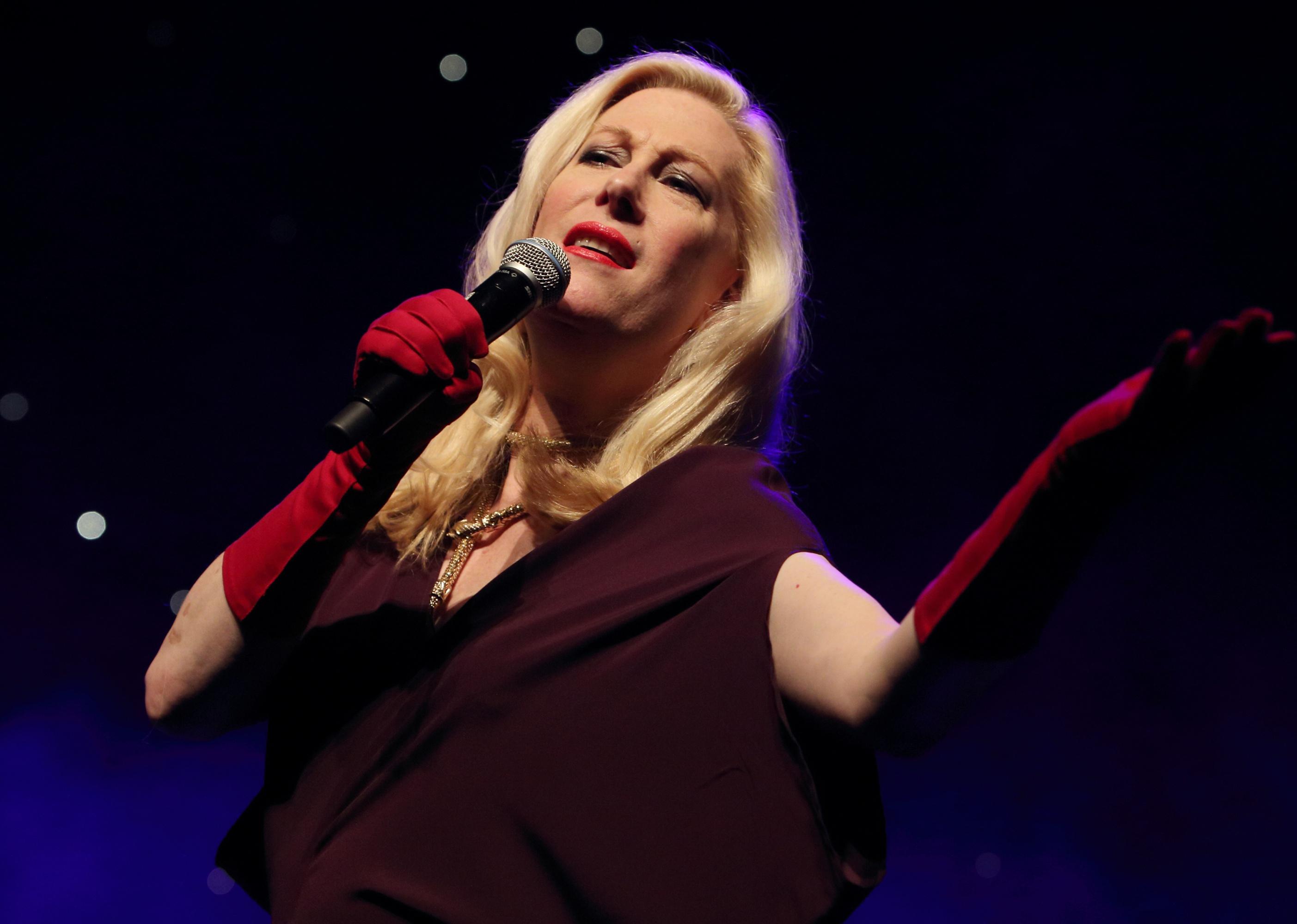 Justin Vivian Bond on stage at Queen Elizabeth Hall in London, United Kingdom.